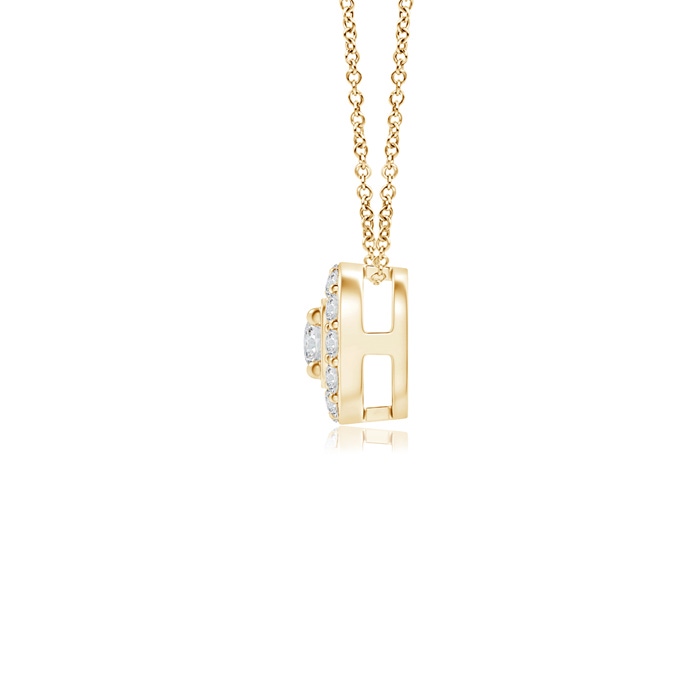 2.5mm HSI2 Classic Round Diamond Cushion Halo Pendant in Yellow Gold product image