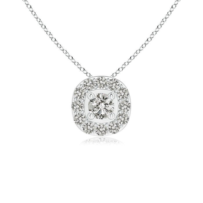 3.2mm KI3 Classic Round Diamond Cushion Halo Pendant in P950 Platinum 