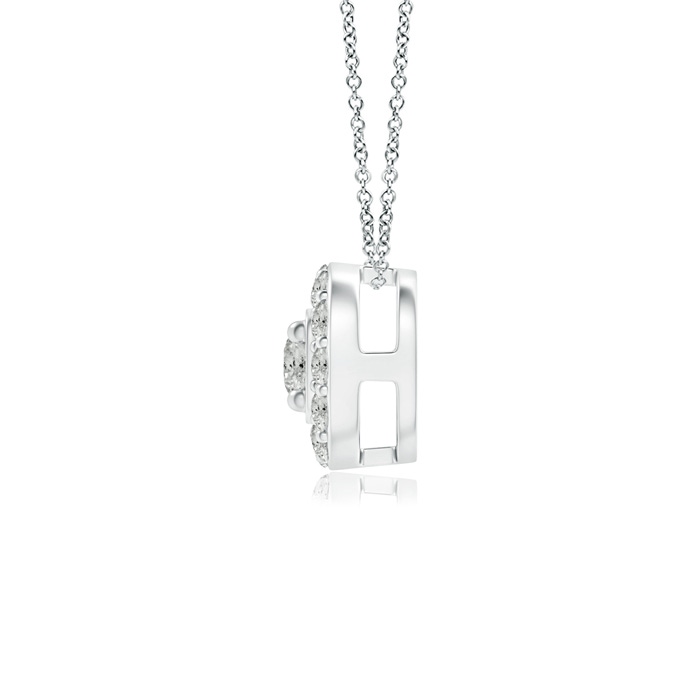 3.2mm KI3 Classic Round Diamond Cushion Halo Pendant in P950 Platinum product image