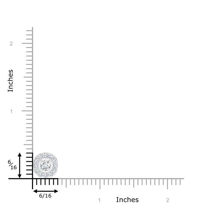3.8mm GVS2 Classic Round Diamond Cushion Halo Pendant in White Gold product image