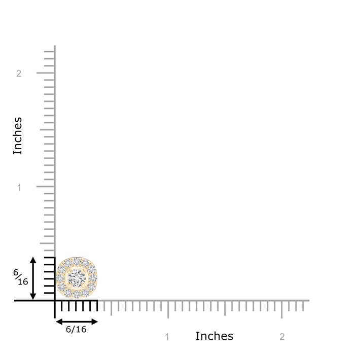 3.8mm HSI2 Classic Round Diamond Cushion Halo Pendant in Yellow Gold product image