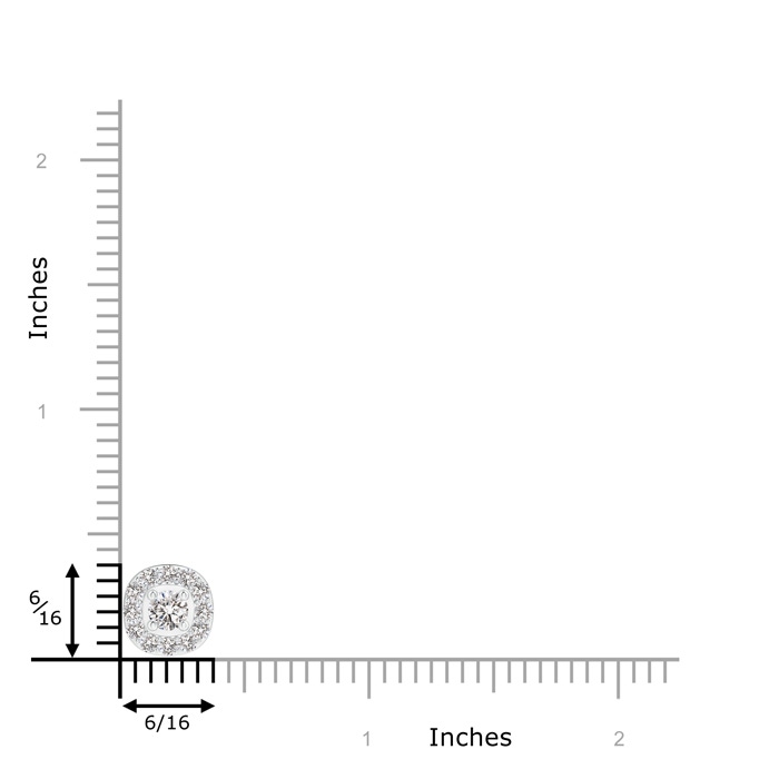 3.8mm IJI1I2 Classic Round Diamond Cushion Halo Pendant in White Gold product image
