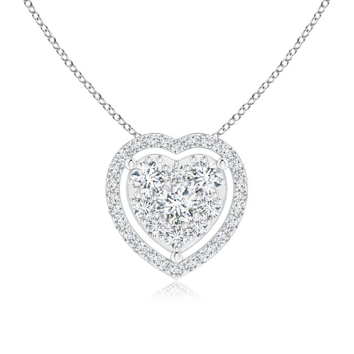 Pave-Set Diamond Heart Key Pendant | Angara