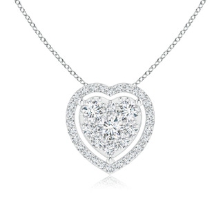 3.5mm GVS2 Scattered Clustre Diamond Heart Halo Pendant in White Gold