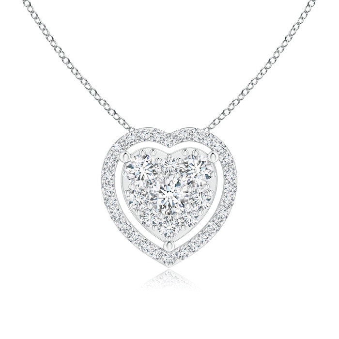Scattered Cluster Diamond Heart Halo Pendant | Angara