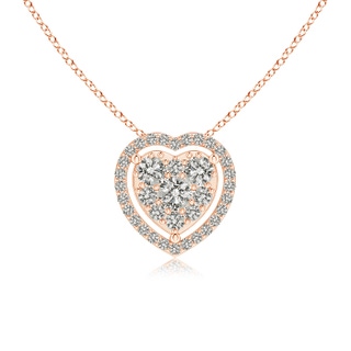 3mm KI3 Scattered Clustre Diamond Heart Halo Pendant in 9K Rose Gold