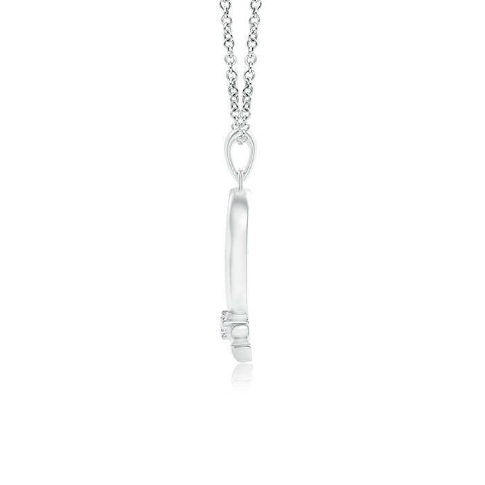 2.6mm GVS2 Diamond Tilted Ribbon Heart Dangle Pendant in White Gold product image