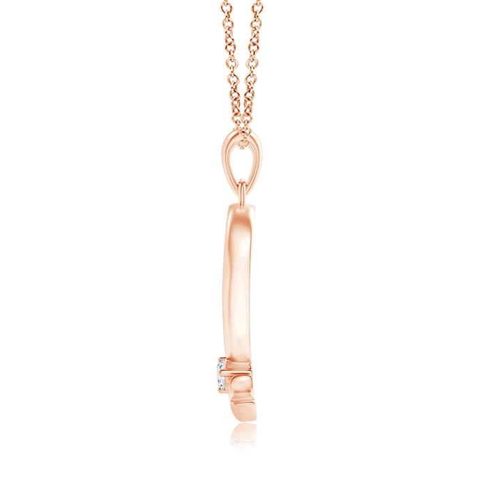3.2mm GVS2 Diamond Tilted Ribbon Heart Dangle Pendant in Rose Gold product image