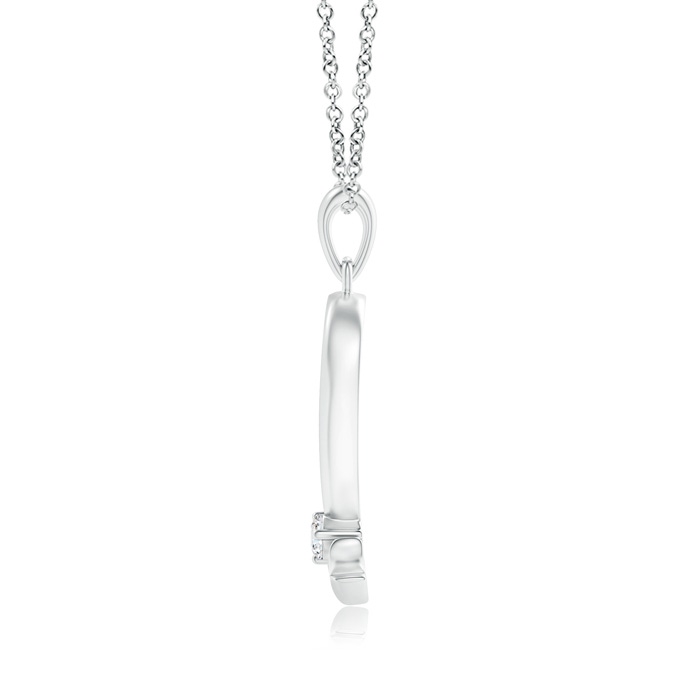 3.2mm GVS2 Diamond Tilted Ribbon Heart Dangle Pendant in White Gold product image