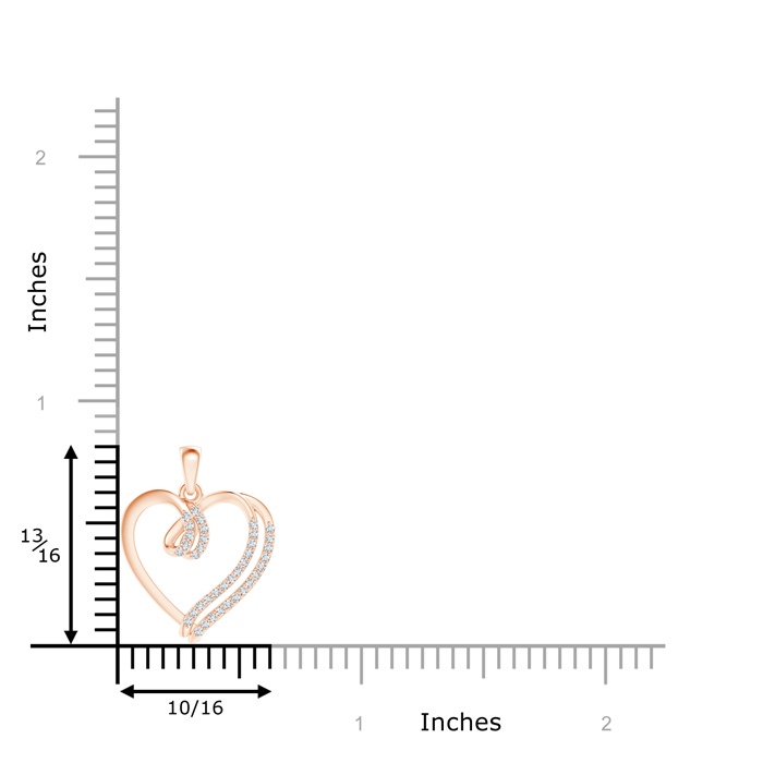 0.9mm GVS2 Diamond Double Layered Heart Dangle Pendant in Rose Gold product image