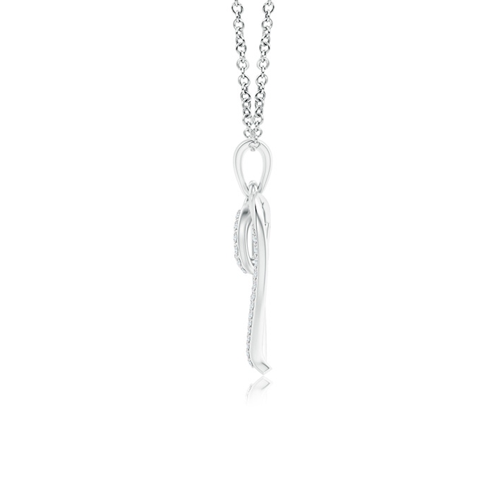 0.9mm GVS2 Diamond Double Layered Heart Dangle Pendant in White Gold product image