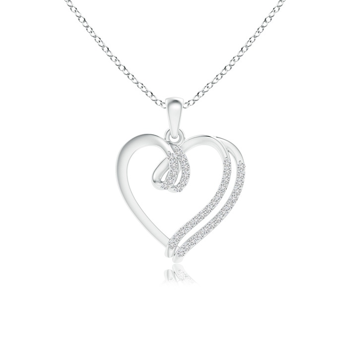 0.9mm HSI2 Diamond Double Layered Heart Dangle Pendant in P950 Platinum 