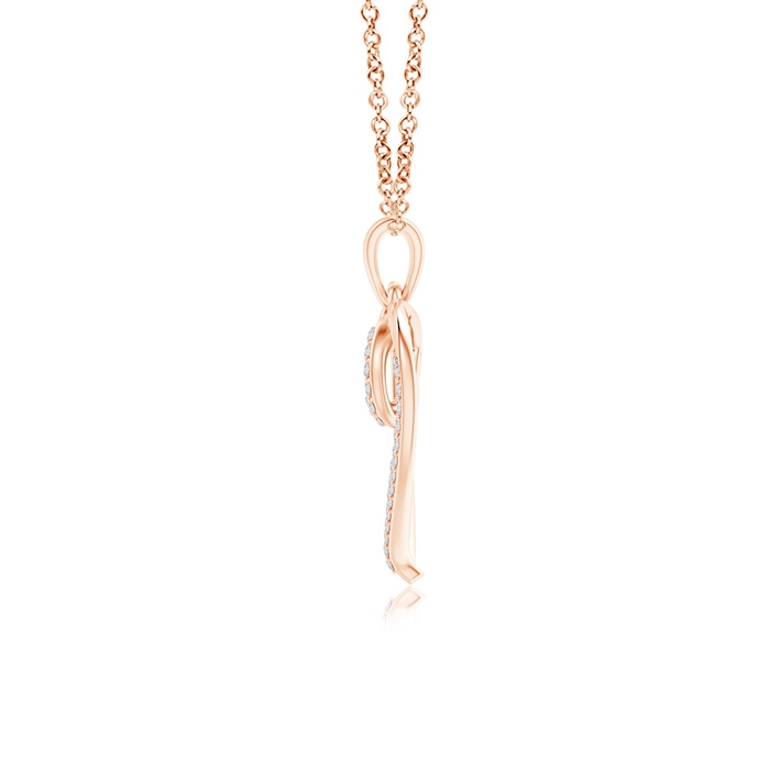 0.9mm HSI2 Diamond Double Layered Heart Dangle Pendant in Rose Gold Product Image