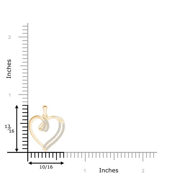0.9mm HSI2 Diamond Double Layered Heart Dangle Pendant in Yellow Gold product image