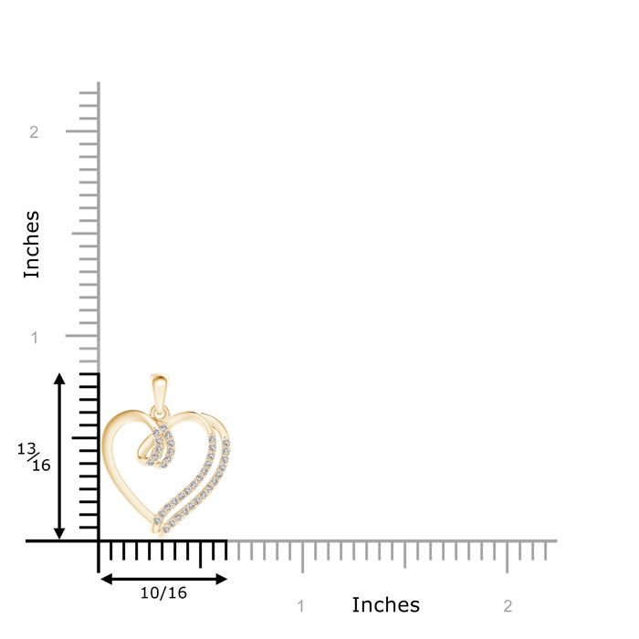 0.9mm IJI1I2 Diamond Double Layered Heart Dangle Pendant in Yellow Gold product image
