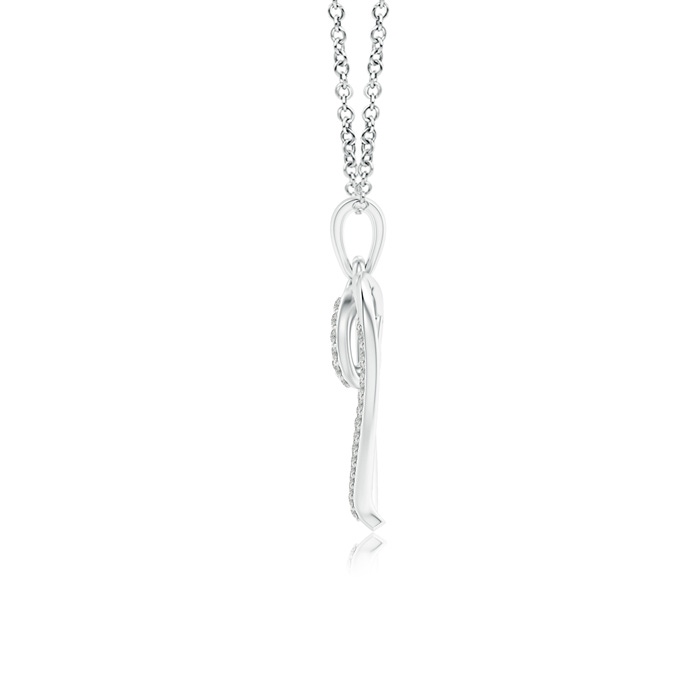 0.9mm KI3 Diamond Double Layered Heart Dangle Pendant in White Gold product image