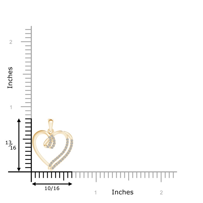 0.9mm KI3 Diamond Double Layered Heart Dangle Pendant in Yellow Gold product image