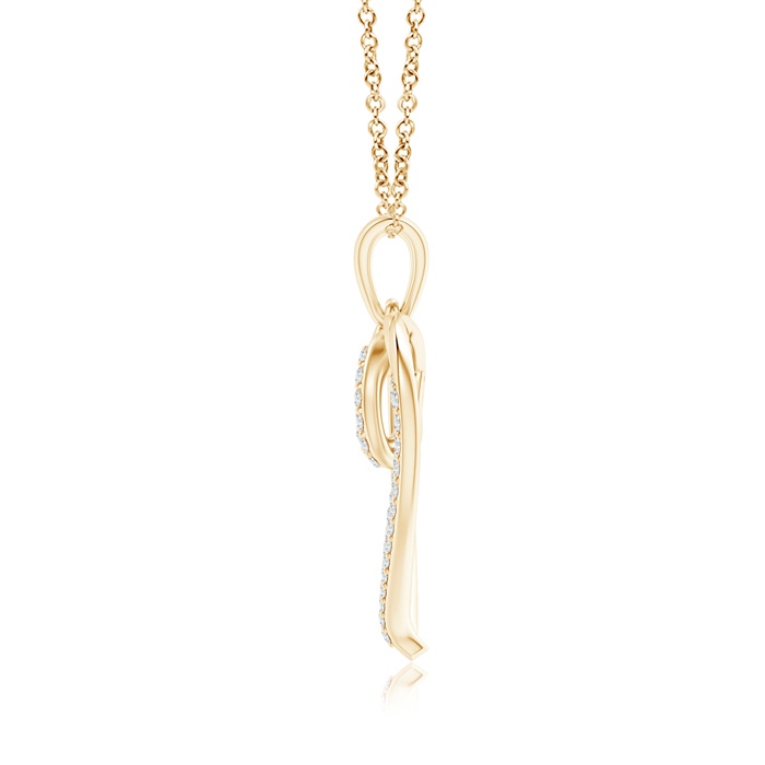 1.1mm GVS2 Diamond Double Layered Heart Dangle Pendant in Yellow Gold product image