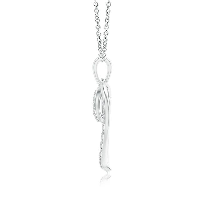 1.1mm HSI2 Diamond Double Layered Heart Dangle Pendant in P950 Platinum - side 1