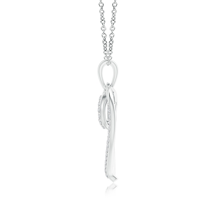 1.1mm HSI2 Diamond Double Layered Heart Dangle Pendant in White Gold product image