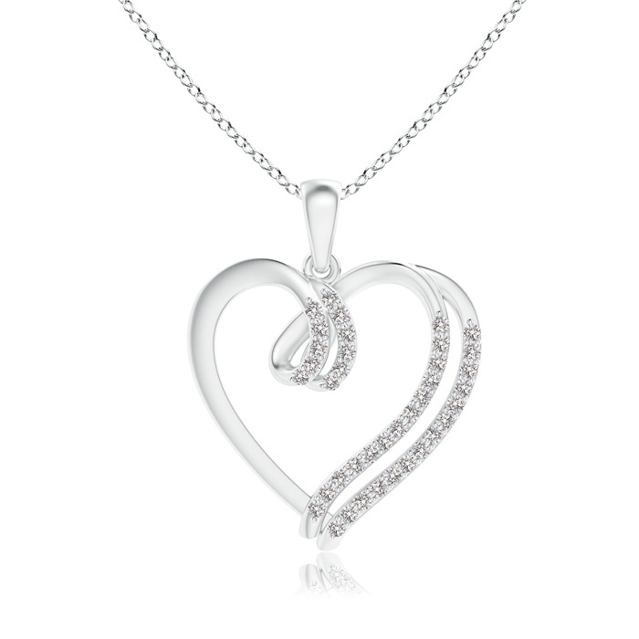 1.1mm IJI1I2 Diamond Double Layered Heart Dangle Pendant in P950 Platinum 