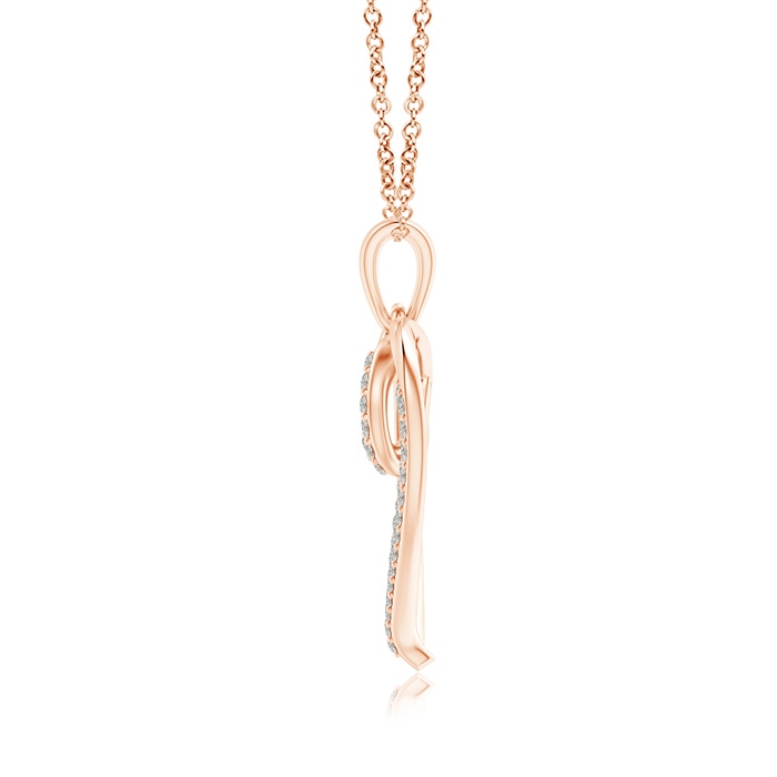 1.1mm KI3 Diamond Double Layered Heart Dangle Pendant in Rose Gold product image