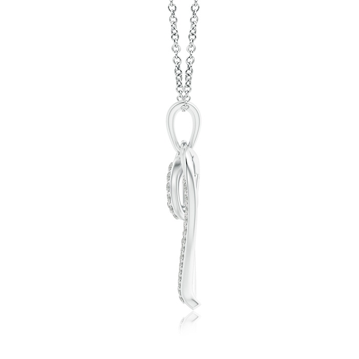 1.1mm KI3 Diamond Double Layered Heart Dangle Pendant in White Gold product image