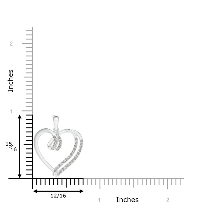 1.1mm KI3 Diamond Double Layered Heart Dangle Pendant in White Gold product image