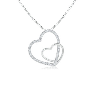 0.9mm GVS2 Entwined Diamond Double Tilted Heart Pendant in P950 Platinum