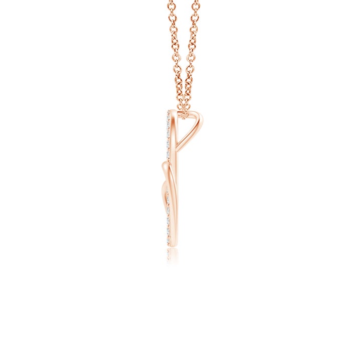 Entwined Natural Diamond Double Tilted Heart Pendant