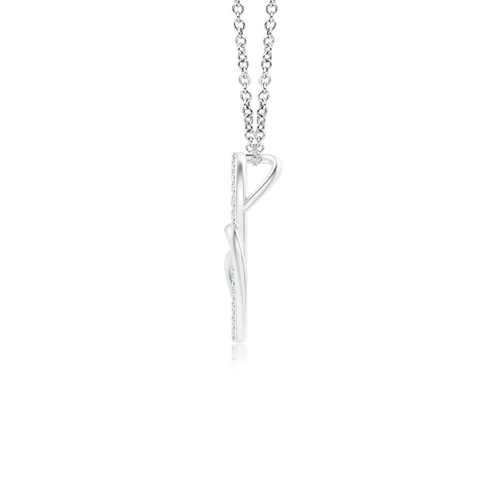 0.9mm GVS2 Entwined Diamond Double Tilted Heart Pendant in White Gold product image