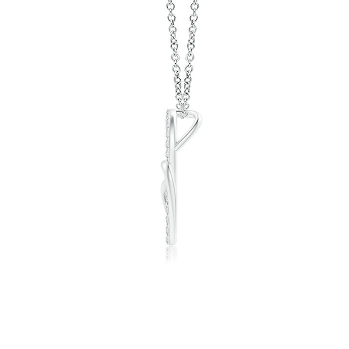 0.9mm HSI2 Entwined Diamond Double Tilted Heart Pendant in P950 Platinum product image