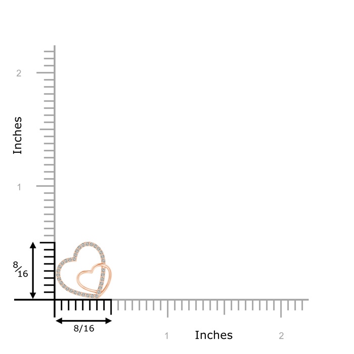 0.9mm KI3 Entwined Diamond Double Tilted Heart Pendant in 9K Rose Gold product image