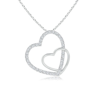 1.1mm GVS2 Entwined Diamond Double Tilted Heart Pendant in P950 Platinum