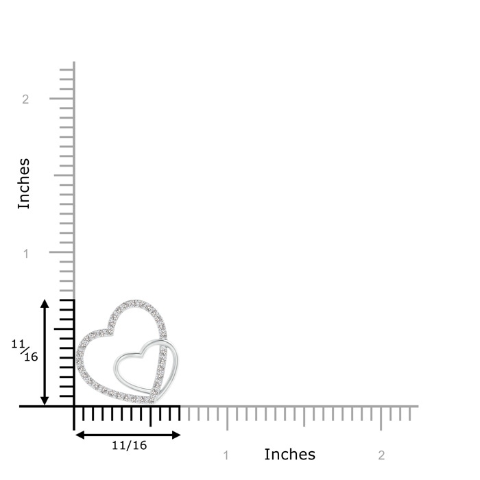 1.1mm IJI1I2 Entwined Diamond Double Tilted Heart Pendant in P950 Platinum product image