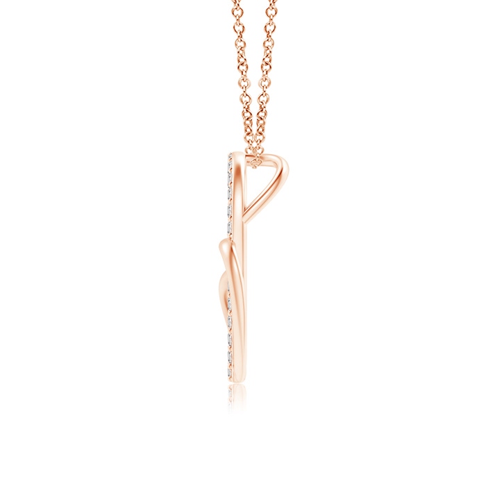 1.1mm IJI1I2 Entwined Diamond Double Tilted Heart Pendant in Rose Gold product image