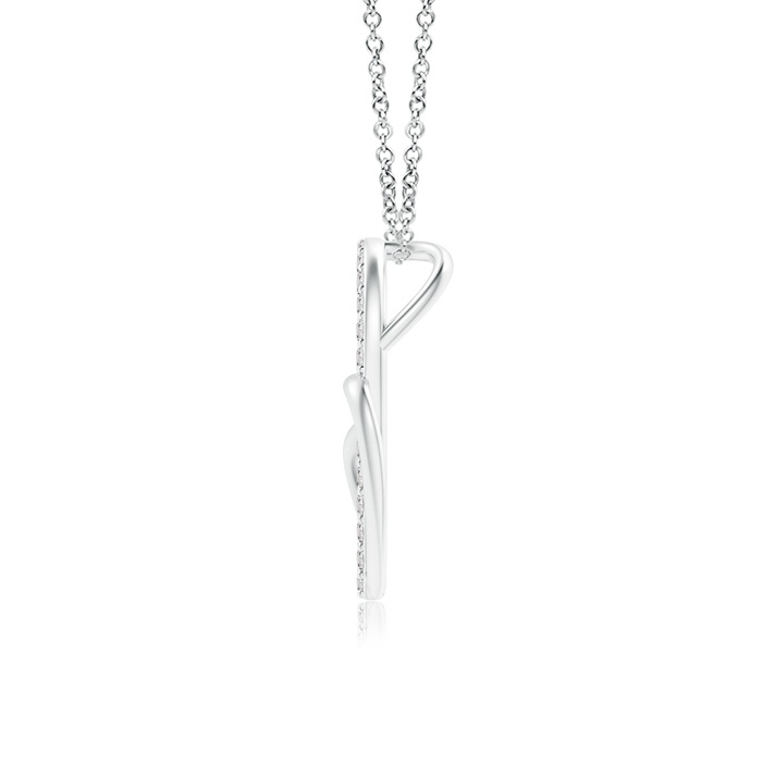 1.1mm IJI1I2 Entwined Diamond Double Tilted Heart Pendant in White Gold product image