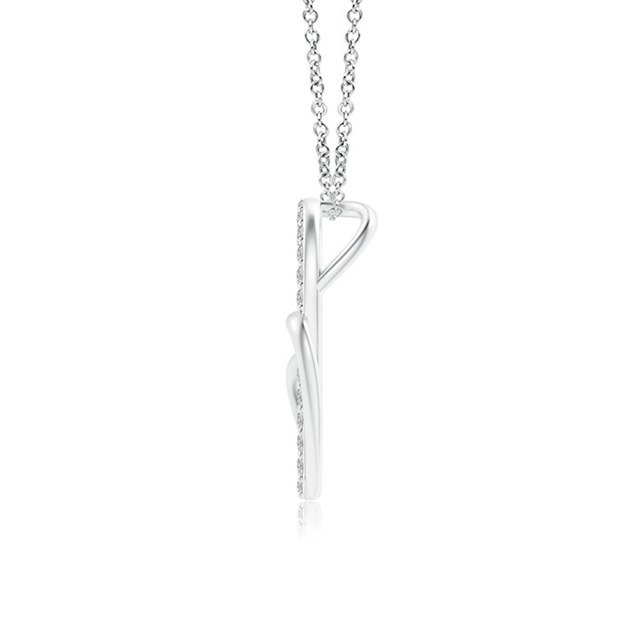 1.1mm KI3 Entwined Diamond Double Tilted Heart Pendant in White Gold product image