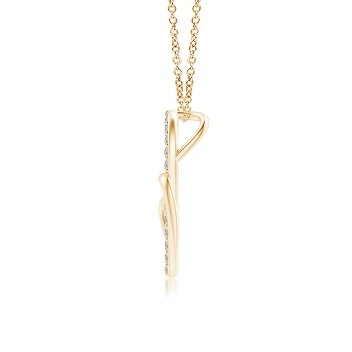 1.1mm KI3 Entwined Diamond Double Tilted Heart Pendant in Yellow Gold product image