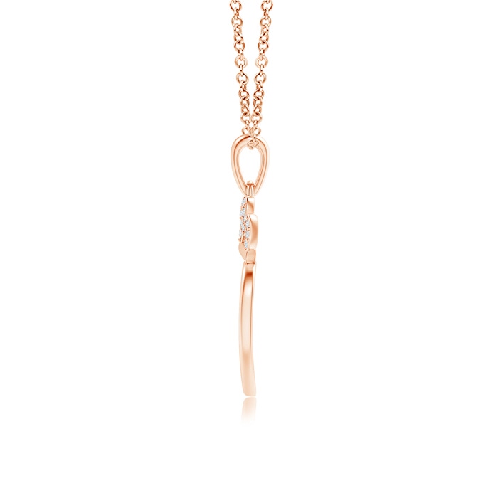 0.9mm GVS2 Diamond Studded Crown "MOM" Heart Pendant in Rose Gold product image