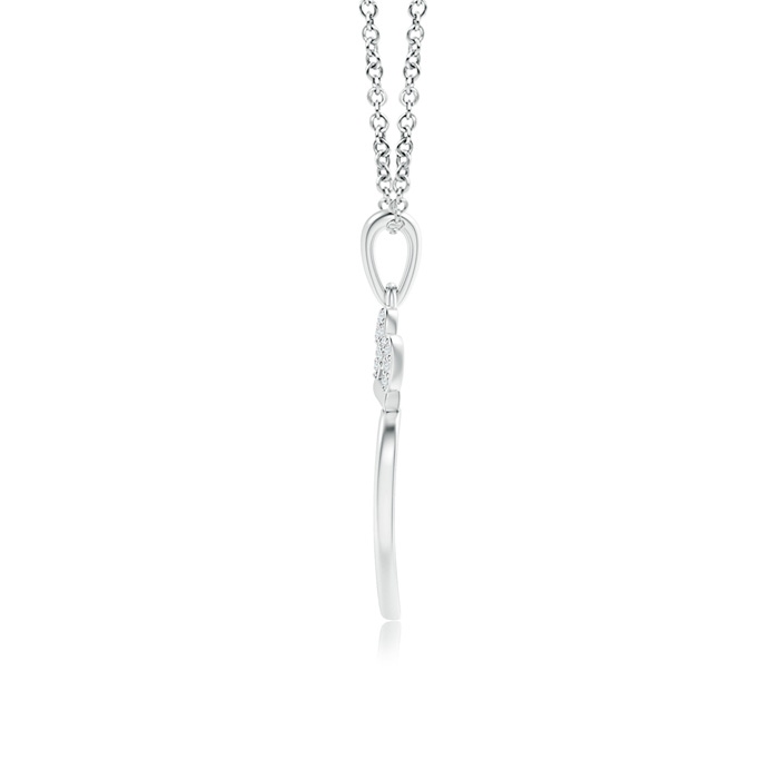 0.9mm GVS2 Diamond Studded Crown "MOM" Heart Pendant in White Gold product image
