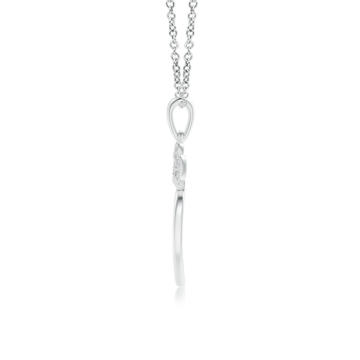 0.9mm HSI2 Diamond Studded Crown "MOM" Heart Pendant in White Gold product image