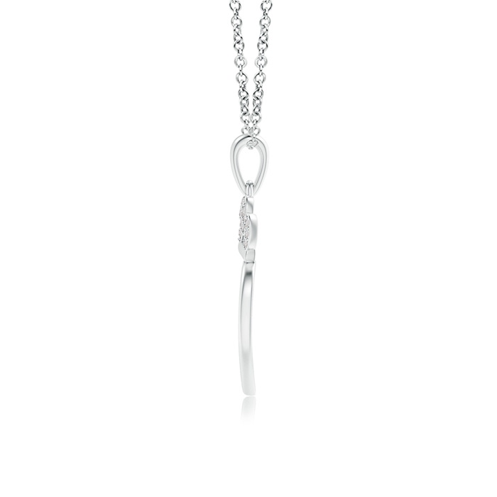 0.9mm IJI1I2 Diamond Studded Crown "MOM" Heart Pendant in White Gold product image