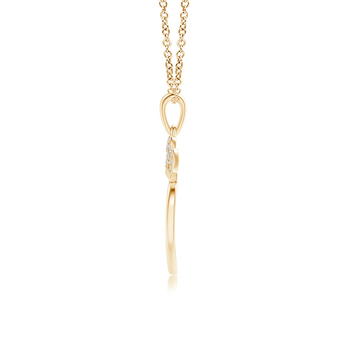 0.9mm IJI1I2 Diamond Studded Crown "MOM" Heart Pendant in Yellow Gold product image