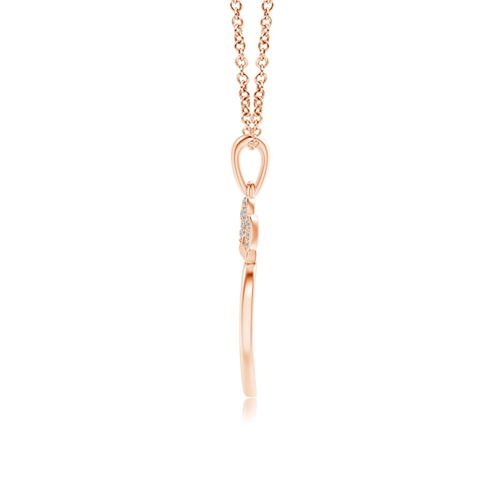 0.9mm KI3 Diamond Studded Crown "MOM" Heart Pendant in Rose Gold product image