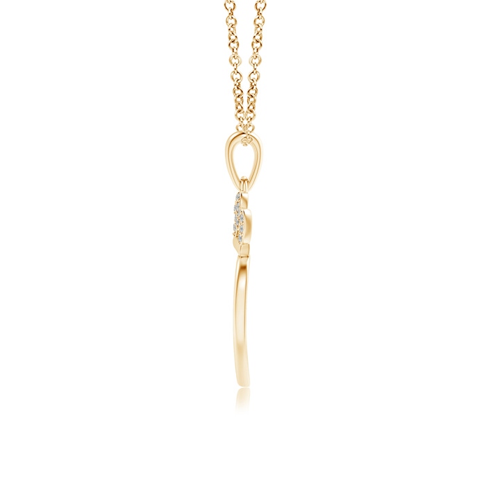 0.9mm KI3 Diamond Studded Crown "MOM" Heart Pendant in Yellow Gold product image