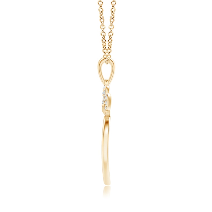 1mm GVS2 Diamond Studded Crown "MOM" Heart Pendant in Yellow Gold product image