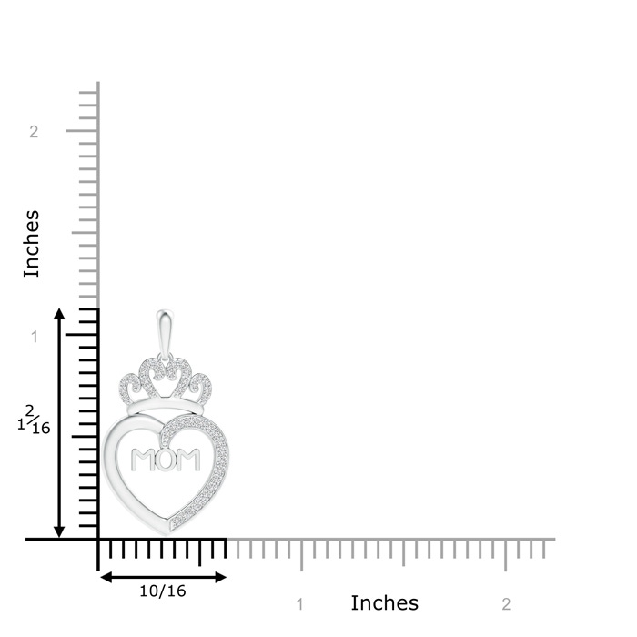 1mm HSI2 Diamond Studded Crown "MOM" Heart Pendant in P950 Platinum product image