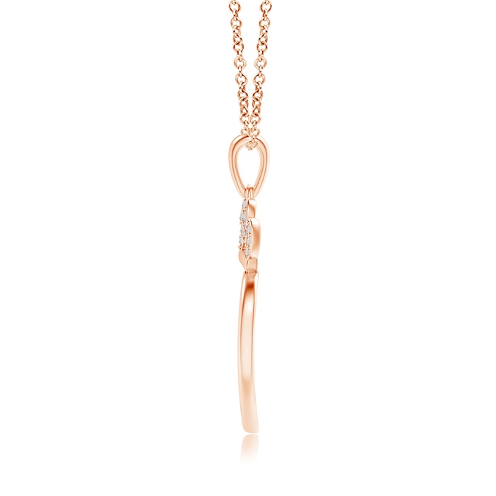 1mm IJI1I2 Diamond Studded Crown "MOM" Heart Pendant in Rose Gold product image