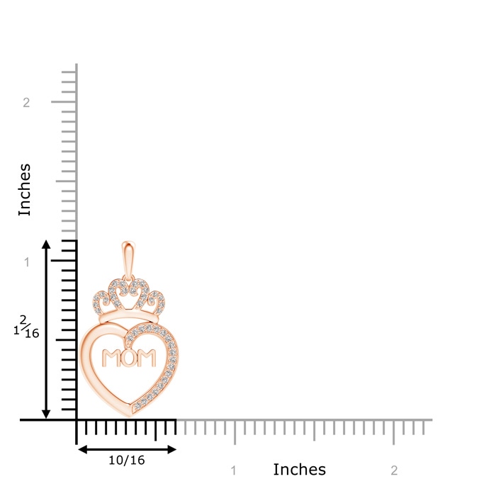1mm IJI1I2 Diamond Studded Crown "MOM" Heart Pendant in Rose Gold product image